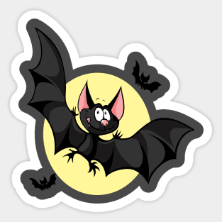 Funny face bat Sticker